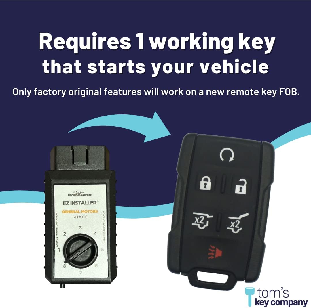 Keyless Entry, Car Key Remote FOB Designed for Select Buick, Chevrolet, Pontiac & Saturn Vehicles (6 Button Fob H (Hatch Release, Hatch Gate, Remote Start, Trunk Release, Lock, Unlock, and Panic))