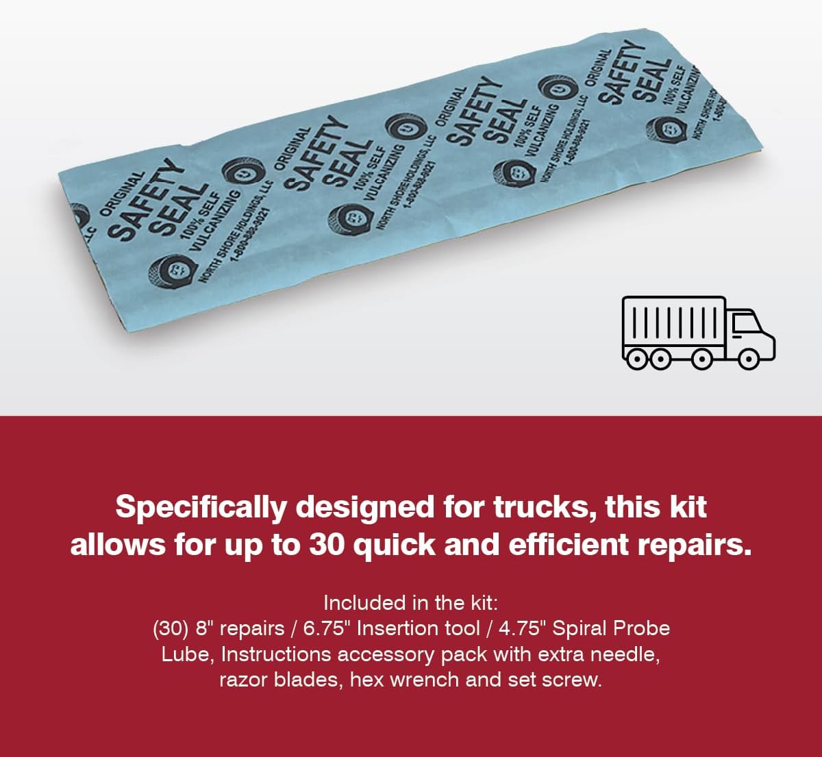 Safety Seal Truck Deluxe Tire Repair Kit 30-8"(20CM) Repairs