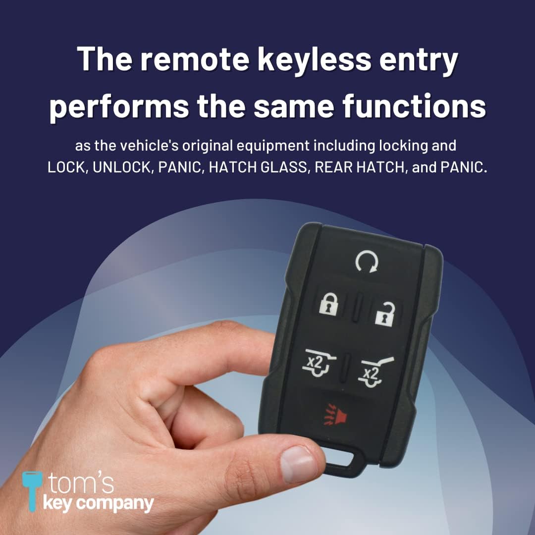 Keyless Entry, Car Key Remote FOB Designed for Select Buick, Chevrolet, Pontiac & Saturn Vehicles (6 Button Fob H (Hatch Release, Hatch Gate, Remote Start, Trunk Release, Lock, Unlock, and Panic))