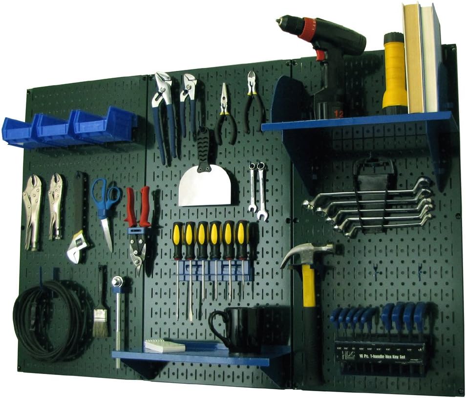 Wall Control Pegboard Organizer 4 ft. Metal Pegboard Standard Tool Storage Kit with Gray Toolboard and White Accessories