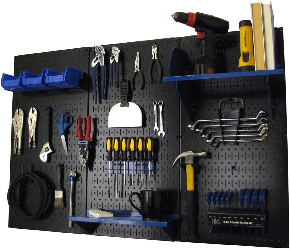 Wall Control Pegboard Organizer 4 ft. Metal Pegboard Standard Tool Storage Kit with Gray Toolboard and White Accessories
