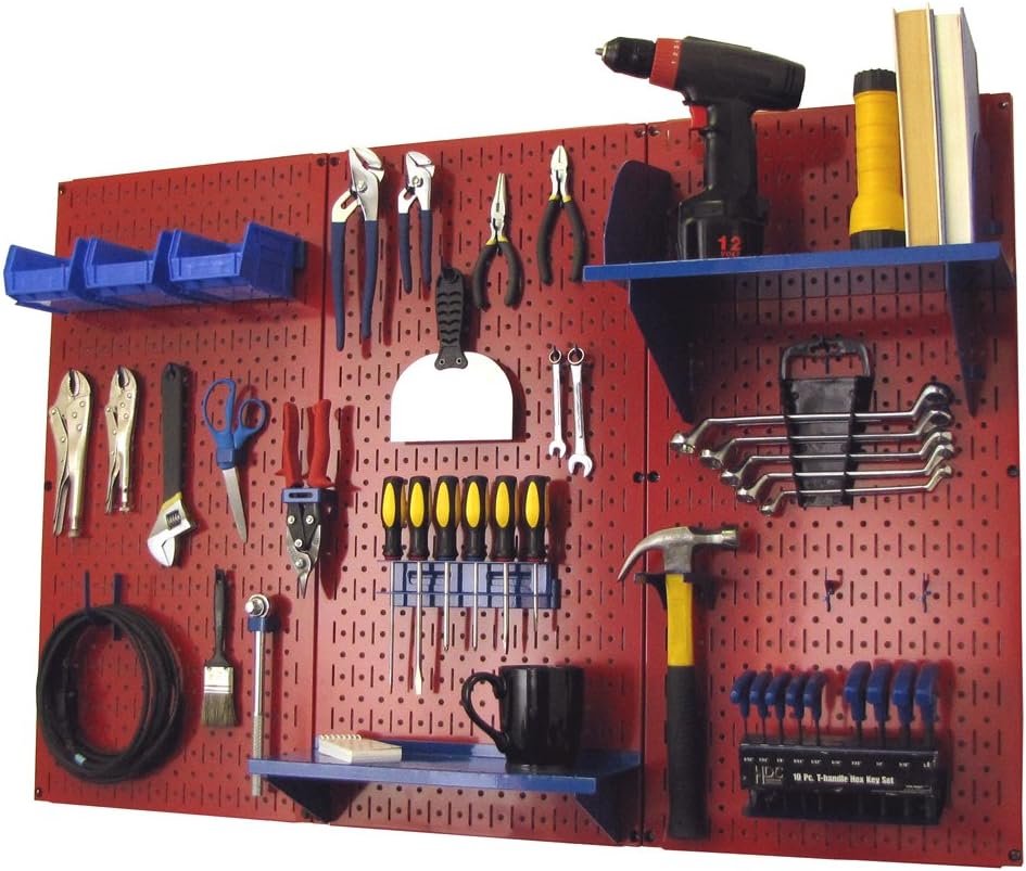 Wall Control Pegboard Organizer 4 ft. Metal Pegboard Standard Tool Storage Kit with Gray Toolboard and White Accessories