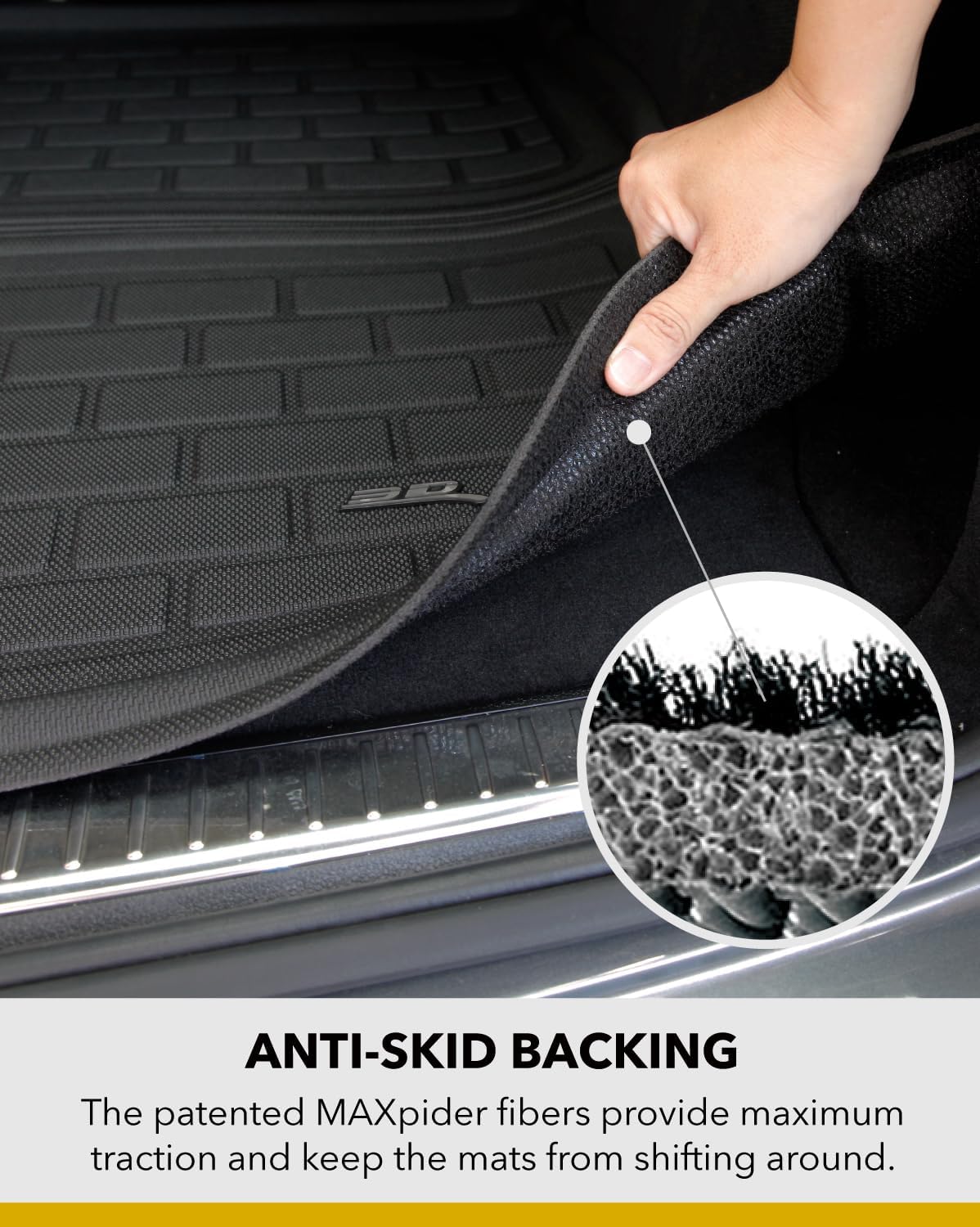 3D MAXpider Custom Fit Kagu Cargo Liner (Black) Compatible with Tesla Model Y 5-Seat 2020-2026 - Rear Upper Cross Fold Cargo Liner