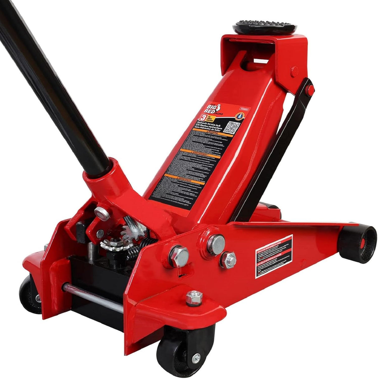 BIG RED T82001S Torin Hydraulic Trolley Service/Floor Jack Combo with 2 Jack Stands and Blow Mold Carrying Storage Case, 2 Ton (4,000 lb) Capacity, Red