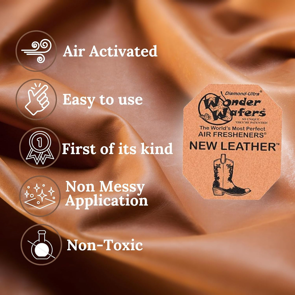 Wonder Wafers 250 Count New Leather Unwrapped Automobile Professional Use Air Fresheners Car and Truck Detail