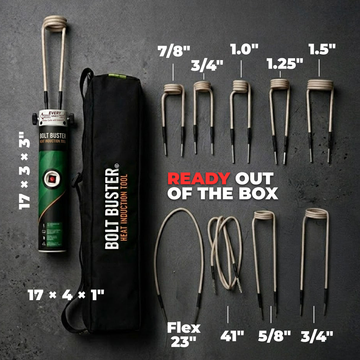 Bolt Buster BB2X-ACC High Power Heat Induction Tool with Advanced Coil Kit
