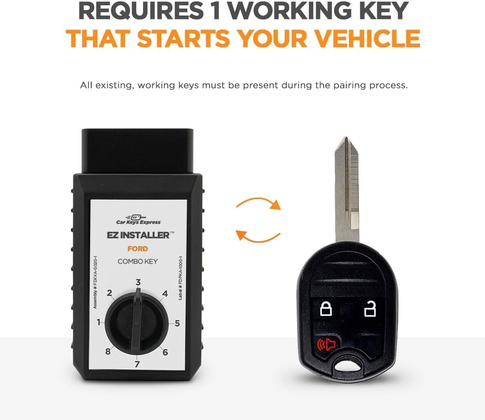 Simple Key, Key Fob and Key Programmer 3 Button Keypads, Key Replacement Remote Kit, Simple Key Programmer for Select Ford, Lincoln, Mercury, and Mazda Vehicles
