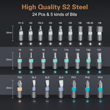 24 in 1 Magnetic Screwdriver Set, DIY Ratchet Screwdriver Set, Multi Bit Magnetic Drive Set with Detachable Ratchet Handle, Portable Precision Repair Tool Kit for Furniture Computer Bicycle