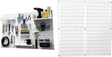 Wall Control Pegboard Organizer 4 ft. Metal Pegboard Standard Tool Storage Kit with Gray Toolboard and White Accessories