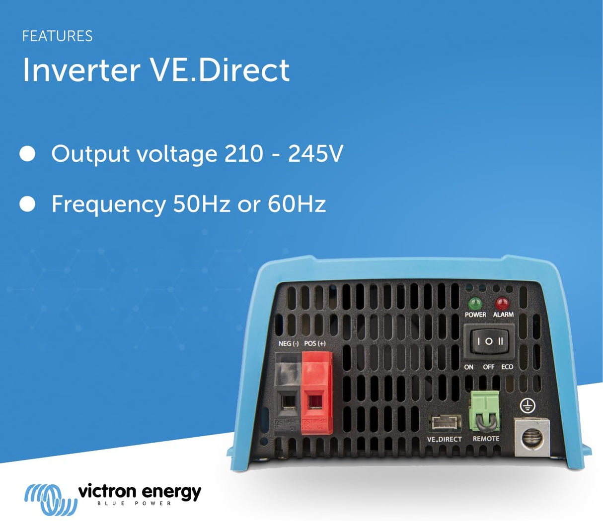 Victron Energy 1200VA 12-Volt 120V AC Pure Sine Wave Inverter- NEMA 5-15R