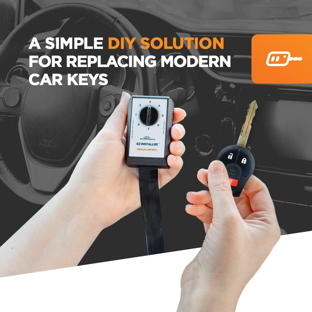 Simple Key DIY Programming Kit Designed for Nissan Vehicles - Program New, Uncut Car Key and Remote Fob Combo to Your Vehicle - No Tools Required, Easy, and Affordable - by Car Keys Express