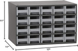 Akro-Mils Steel Garage Storage Cabinet, Small Parts Organizer Metal Cabinet for Hardware, Nails, Screws, Bolts, Nuts, and More, 17" W x 11" D x 11" H, 20-Drawer, Gray Cabinet/Gray Drawers (19320)