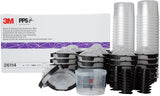 3M 26000 PPS 2.0 Spray Gun Cup, Lids and Liners Kit, Standard, 200-Micron Filter, 22 Ounces, BLACK,SILVER