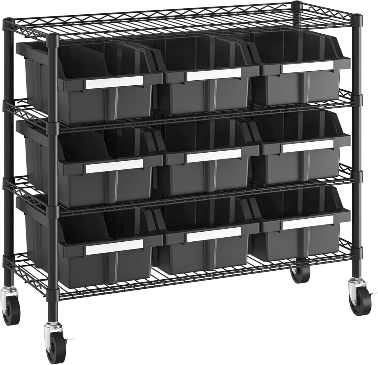 Seville Classics Commercial 7-Tier Platinum/Gray NSF 22-Bin Rack Storage System