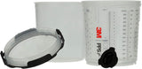 3M 26000 PPS 2.0 Spray Gun Cup, Lids and Liners Kit, Standard, 200-Micron Filter, 22 Ounces, BLACK,SILVER