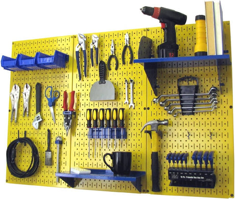 Wall Control Pegboard Organizer 4 ft. Metal Pegboard Standard Tool Storage Kit with Gray Toolboard and White Accessories