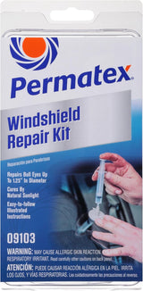 Permatex 09103 Automotive Windshield Repair Kit For Chipped And Cracked Windshields. Permanent Air-Tight Repairs, With Repair Syringe & Plunger, 9-piece Kit