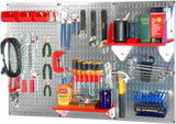 Wall Control Pegboard Organizer 4 ft. Metal Pegboard Standard Tool Storage Kit with Gray Toolboard and White Accessories