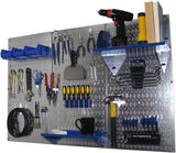 Wall Control Pegboard Organizer 4 ft. Metal Pegboard Standard Tool Storage Kit with Gray Toolboard and White Accessories
