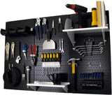 Wall Control Pegboard Organizer 4 ft. Metal Pegboard Standard Tool Storage Kit with Gray Toolboard and White Accessories