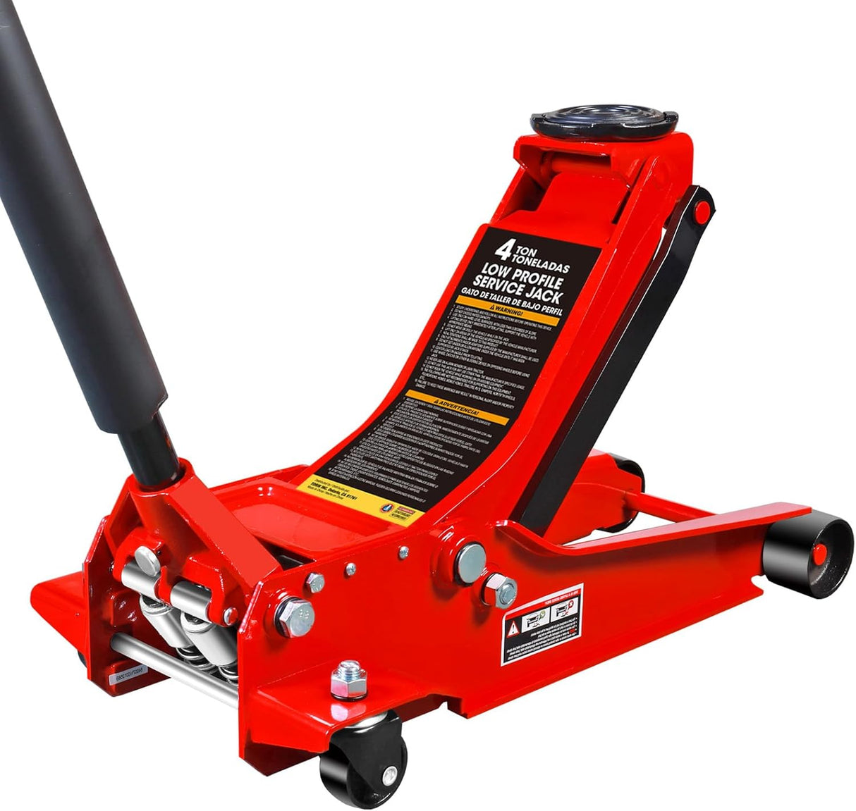 BIG RED T82001S Torin Hydraulic Trolley Service/Floor Jack Combo with 2 Jack Stands and Blow Mold Carrying Storage Case, 2 Ton (4,000 lb) Capacity, Red