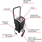 Schumacher Electric Wheeled Manual 10A Car Battery Charger and 200A Engine Starter, 2-in-1 Solution, 40A Boost, for 6V/12V Power Sport, Automotive, and Marine Batteries, SC1446