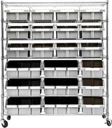 Seville Classics Commercial 7-Tier Platinum/Gray NSF 22-Bin Rack Storage System
