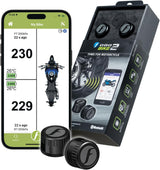 FOBO Bike 2 TPMS (Black) - Wireless Tire Pressure Monitoring System with Bluetooth 5.0 | Real-Time Tire Pressure Sensor | Easy DIY Installation for Motorcycle | Compatible with iOS & Android