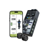 FOBO Bike 2 TPMS (Silver) - Wireless Tire Pressure Monitoring System with Bluetooth 5.0 | Real-Time Tire Pressure Sensor | Easy DIY Installation for Motorcycle | Compatible with iOS & Android