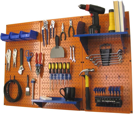 Wall Control Pegboard Organizer 4 ft. Metal Pegboard Standard Tool Storage Kit with Gray Toolboard and White Accessories