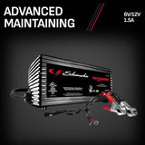Schumacher Electric 1.5A Car Battery Charger and Maintainer, 3-in-1 Solution, for 6V/12V Power Sport, Automotive, and Marine Batteries, SC1355