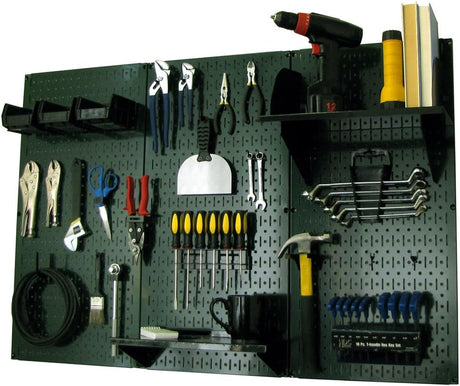 Wall Control Pegboard Organizer 4 ft. Metal Pegboard Standard Tool Storage Kit with Gray Toolboard and White Accessories