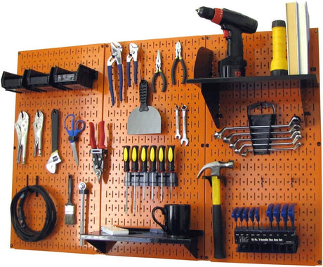 Wall Control Pegboard Organizer 4 ft. Metal Pegboard Standard Tool Storage Kit with Gray Toolboard and White Accessories
