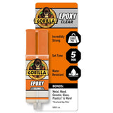 Gorilla 2 Part Epoxy, Clear Epoxy, 0.85 Ounce Syringe (Pack of 1) - 5 Minute Set, Incredibly Strong Bonding