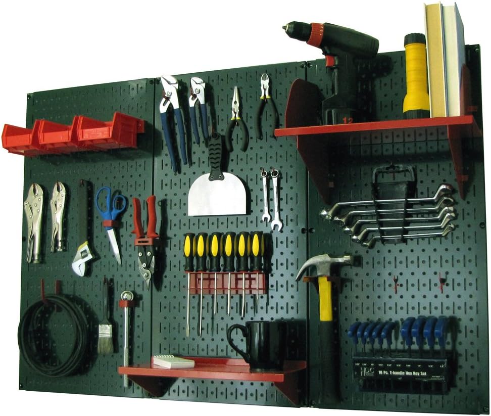 Wall Control Pegboard Organizer 4 ft. Metal Pegboard Standard Tool Storage Kit with Gray Toolboard and White Accessories