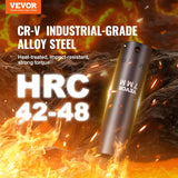 VEVOR 1/2" Drive Impact Socket Set, 65 Piece SAE 3/8" to 1-1/4" and Metric 10-24mm, 6 Point Cr-V Alloy Steel for Auto Repair, Easy-to-Read Size Markings, Rugged Construction, Storage Case