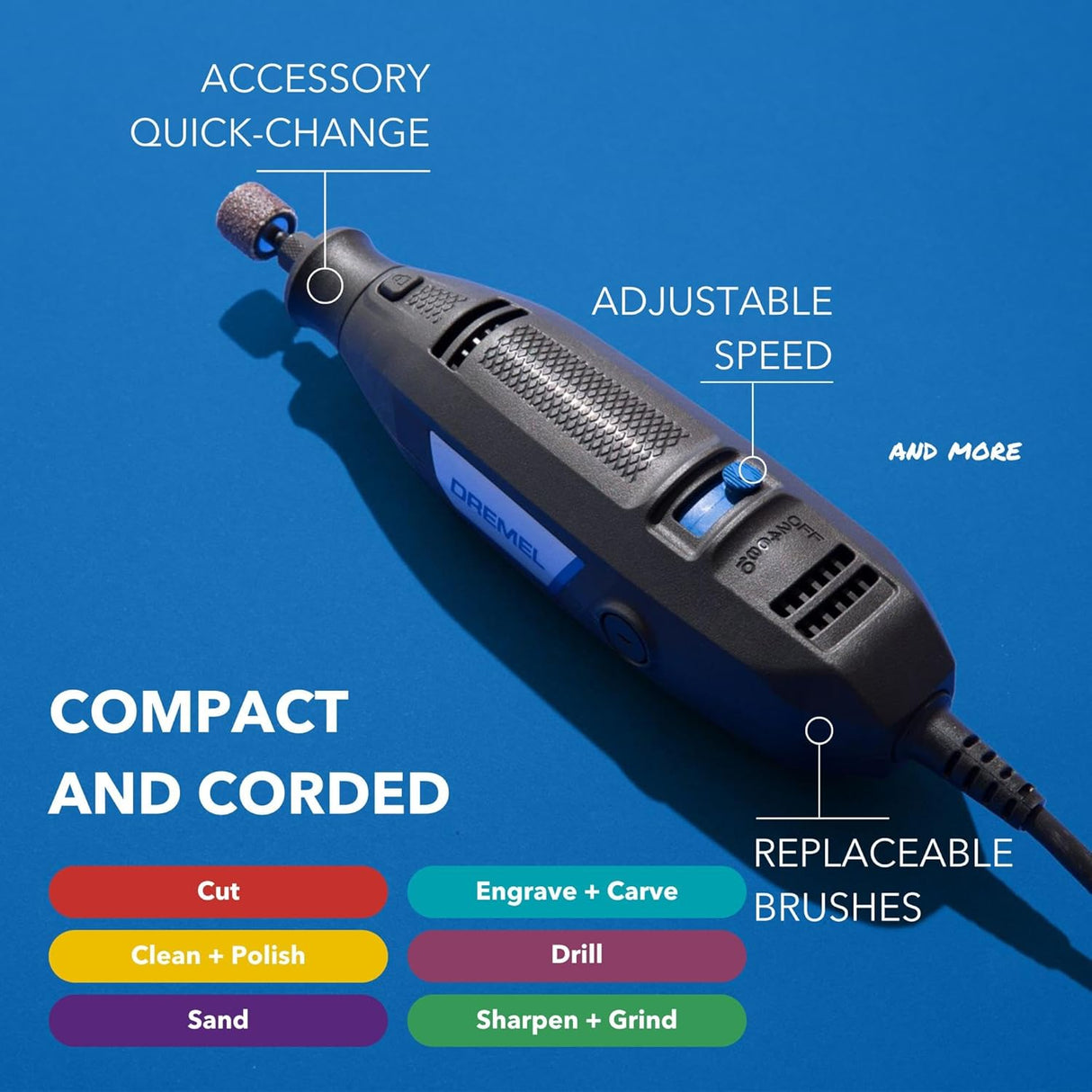 Dremel 3100-1/15 Variable Speed Rotary Tool Kit- 1 Attachment and 15 Accessories, Ideal for a Variety of Crafting and DIY Projects- Cutting, Sanding, Grinding, Polishing, Drilling, and Engraving