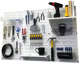 Wall Control Pegboard Organizer 4 ft. Metal Pegboard Standard Tool Storage Kit with Gray Toolboard and White Accessories