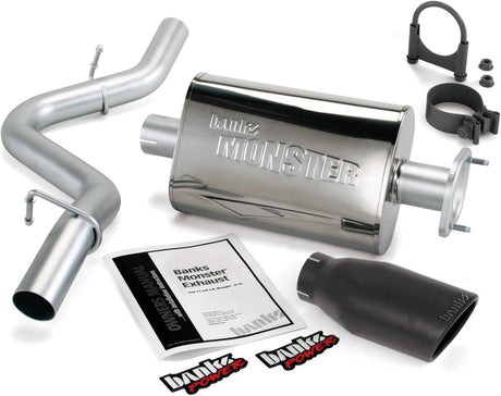Banks Power 51315-B Stainless Steel Cat Back Exhaust System fits Jeep Wrangler Includes Muffer Silver