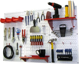 Wall Control Pegboard Organizer 4 ft. Metal Pegboard Standard Tool Storage Kit with Gray Toolboard and White Accessories