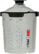 3M 26000 PPS 2.0 Spray Gun Cup, Lids and Liners Kit, Standard, 200-Micron Filter, 22 Ounces, BLACK,SILVER