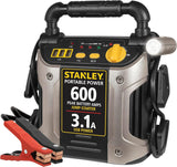 STANLEY 1000 Peak Amp Automotive Jump Starter, Portable Power – 2.1A/10W USB Port, 12V Outlet, 120 PSI Air Compressor for Tires, Bikes & Sports Equipment