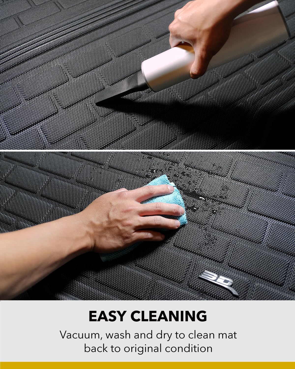 3D MAXpider Custom Fit Kagu Cargo Liner (Black) Compatible with Tesla Model Y 5-Seat 2020-2026 - Rear Upper Cross Fold Cargo Liner