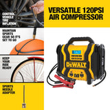 DEWALT DXAEPS14-Type2 2000 Peak Battery Amp 12V Automotive Battery Booster Jump Starter/Power Station with 120 PSI Compressor, 500W AC Power Inverter, and 15W USBa & 25W USB Ports