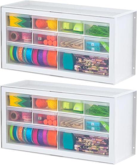 IRIS USA Screw Tool Organizer Small Parts Cabinet, 36-Drawer, Electronics Hardware Nuts and Bolts Plastic Storage Drawers Garage Storage, Stackable Bead Craft Organizer Building Bricks Sorter, Black