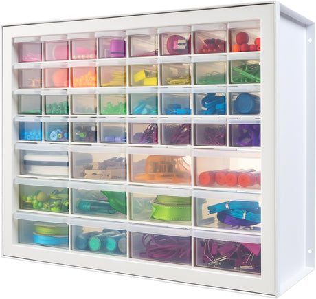 IRIS USA Screw Tool Organizer Small Parts Cabinet, 36-Drawer, Electronics Hardware Nuts and Bolts Plastic Storage Drawers Garage Storage, Stackable Bead Craft Organizer Building Bricks Sorter, Black