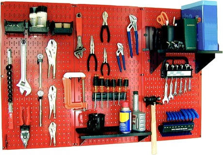 Wall Control Pegboard Organizer 4 ft. Metal Pegboard Standard Tool Storage Kit with Gray Toolboard and White Accessories