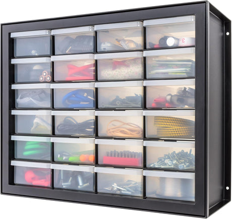IRIS USA Screw Tool Organizer Small Parts Cabinet, 36-Drawer, Electronics Hardware Nuts and Bolts Plastic Storage Drawers Garage Storage, Stackable Bead Craft Organizer Building Bricks Sorter, Black