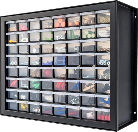 IRIS USA Screw Tool Organizer Small Parts Cabinet, 36-Drawer, Electronics Hardware Nuts and Bolts Plastic Storage Drawers Garage Storage, Stackable Bead Craft Organizer Building Bricks Sorter, Black
