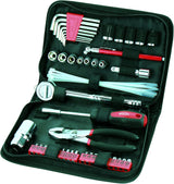 Apollo Tools 56 Piece Compact SAE Auto Tool Set in Zippered Case, Small Mechanic Tool Set for Car Emergency, Motorcycle Repair on the Road, Great for Travel Tool Needs - Red - DT9774